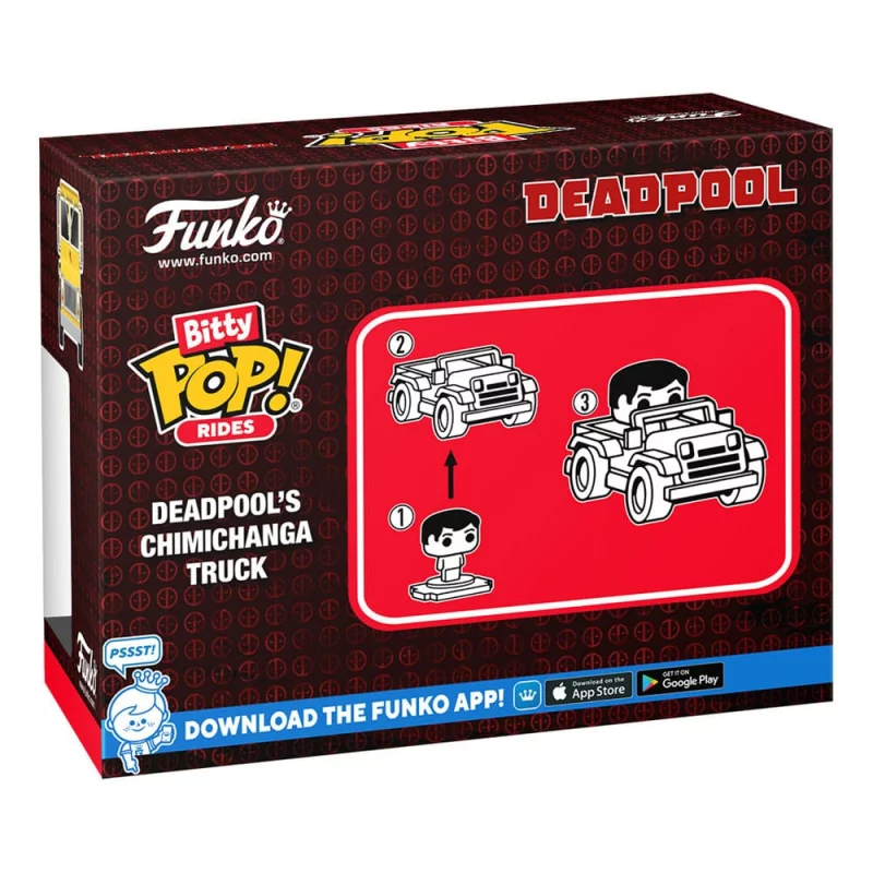 Marvel Bitty Pop! Rides Figurine Deadpool with Chimichanga Truck 2cm