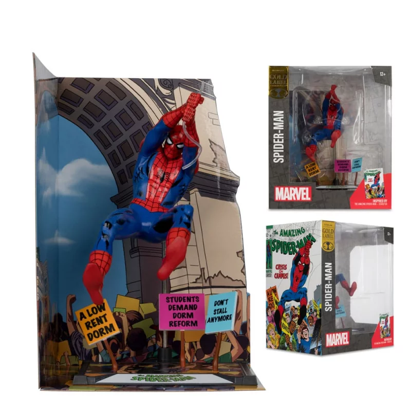 Marvel Collection Figure 1/10 Spider-Man &amp; Scene Gold Label (The Amazing Spider-Man 68) 15cm