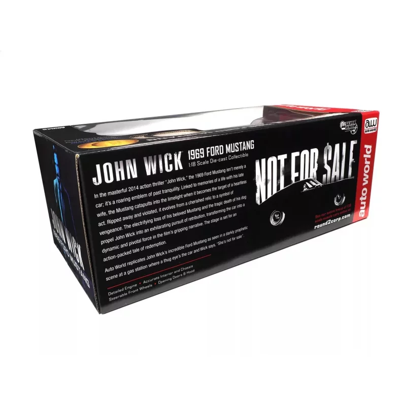 Figurine John Wick 1/18 – Résine – Ford Mustang 1970 – Non Peinte – Pour Norev, Minichamps, Autoart