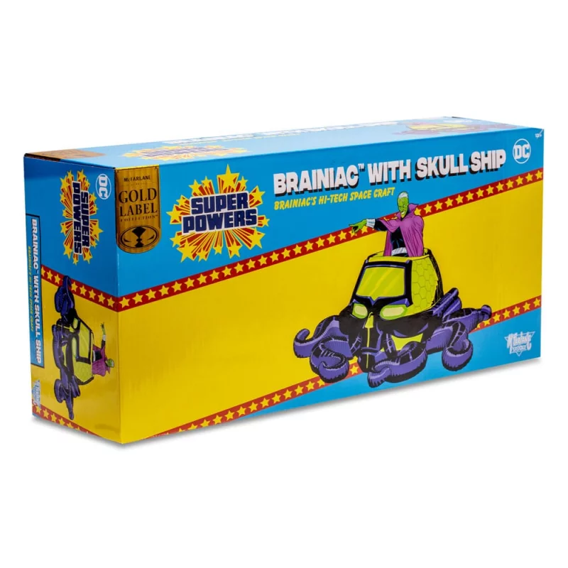 DC Direct action figure with vehicle Super Powers Brainiac with Skull Ship (Gold Label) 12 cm