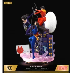 Signé Cat's Eyes Statue Diorama 1/6 Hitomi, Ai et Rui 51cm