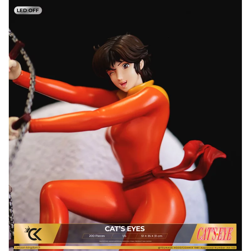 Signé Cat&#039;s Eyes Statue Diorama 1/6 Hitomi, Ai et Rui 51cm