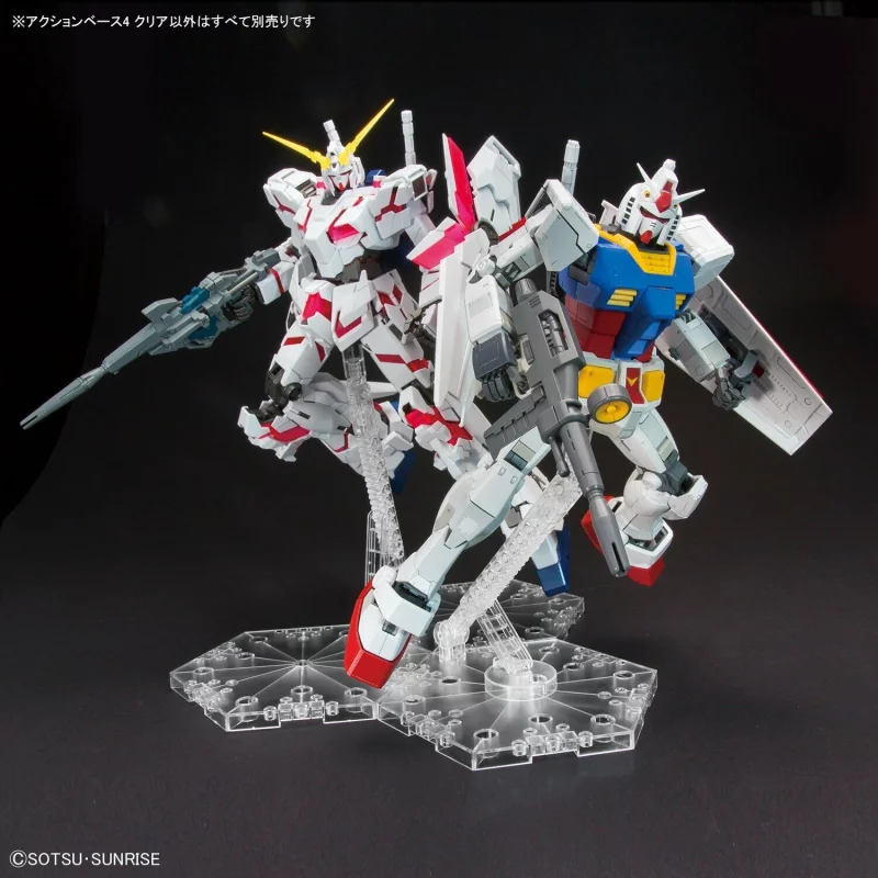Gundam Clear Action Base 4 Pack de 3 Socles Transparents pour Maquettes