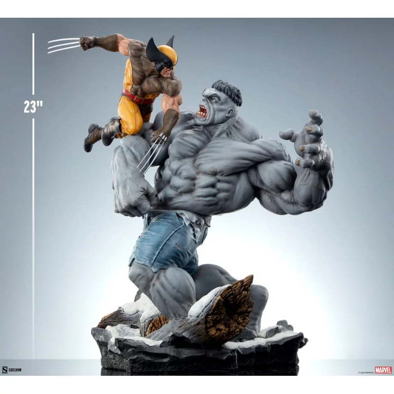 Marvel Statue Grey Hulk vs Wolverine 58cm