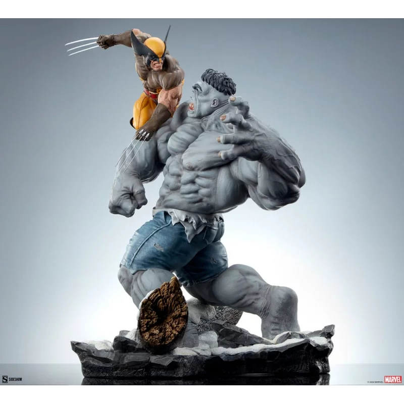 Marvel Statue Grey Hulk vs Wolverine 58cm