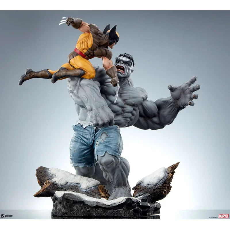 Marvel Statue Grey Hulk vs Wolverine 58cm