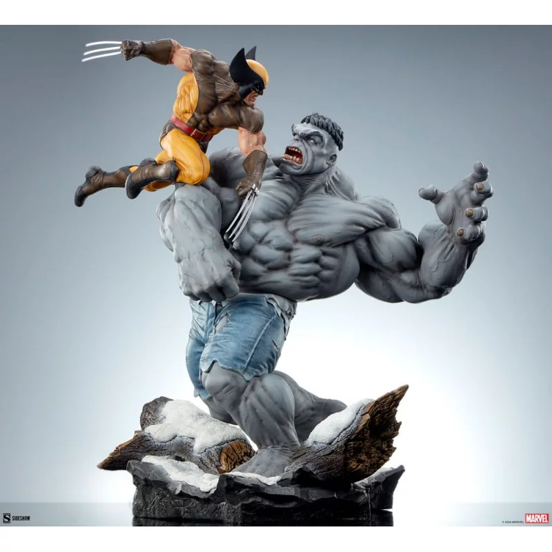 Marvel Statue Grey Hulk vs Wolverine 58cm