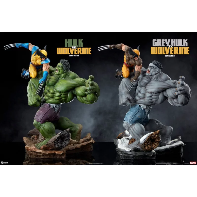 Marvel Statue Grey Hulk vs Wolverine 58cm