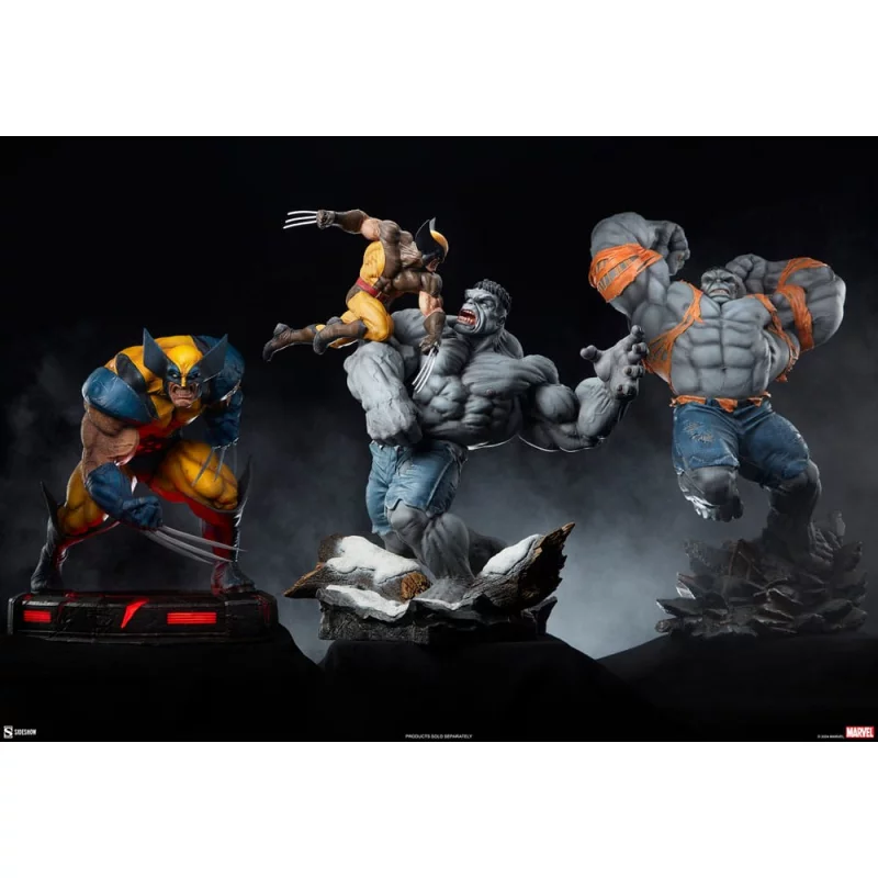 Marvel Statue Grey Hulk vs Wolverine 58cm