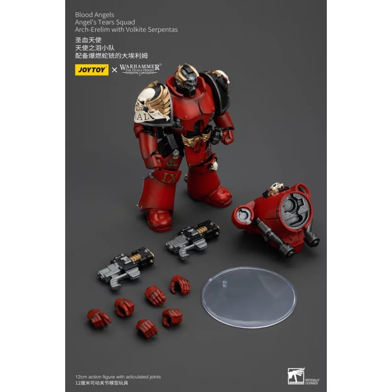 Warhammer The Horus Heresy Action Figurine 1/18 Blood Angels Angel&#039;s Tears Squad Arch-Erelim with Volkite Serpentas 12cm