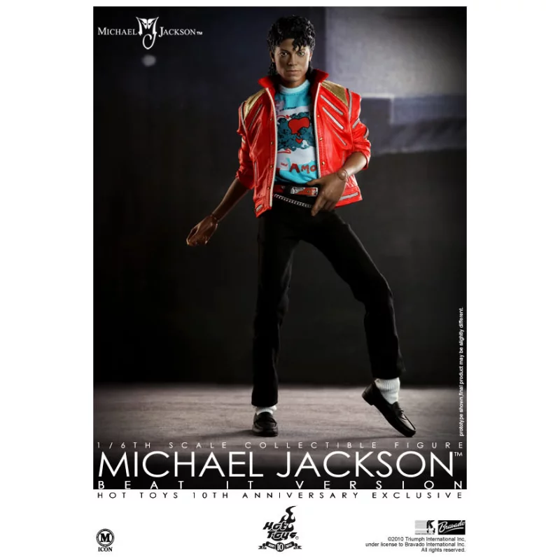 Hot Toys Michael Jackson Beat It ver. 12&quot; 30cm Collectible Figure (Hot Toys 10th Anniversary Exclusive) (Displayed)