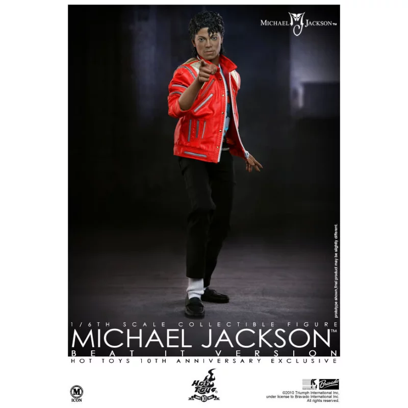 Hot Toys Michael Jackson Beat It ver. 12&quot; 30cm Collectible Figure (Hot Toys 10th Anniversary Exclusive) (Displayed)