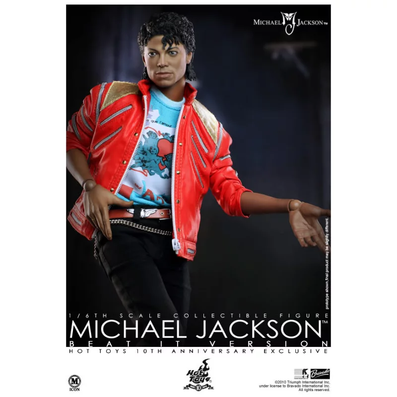 Hot Toys Michael Jackson Beat It ver. 12&quot; 30cm Collectible Figure (Hot Toys 10th Anniversary Exclusive) (Displayed)
