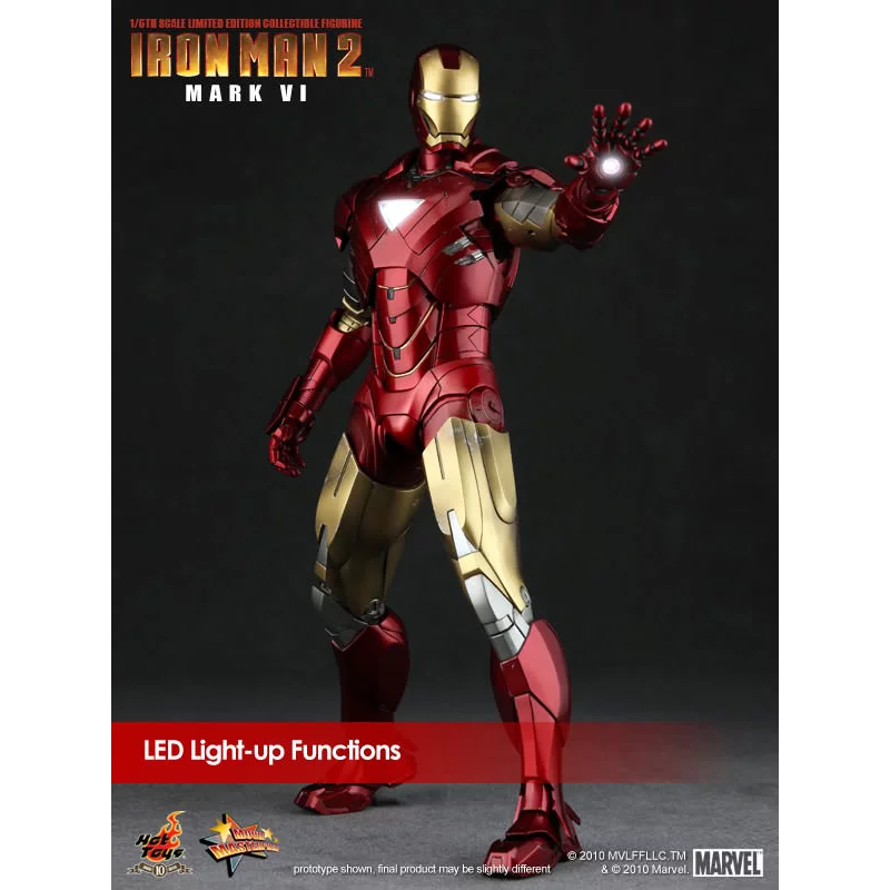 Hot Toys MMS132 Iron Man 2 Collectible Action Figurine 1/6 Iron Man Mark VI 30cm (Neuf)