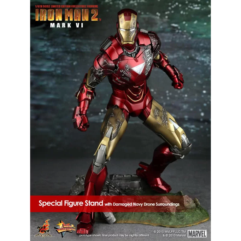 Hot Toys MMS132 Iron Man 2 Collectible Action Figurine 1/6 Iron Man Mark VI 30cm (Neuf)