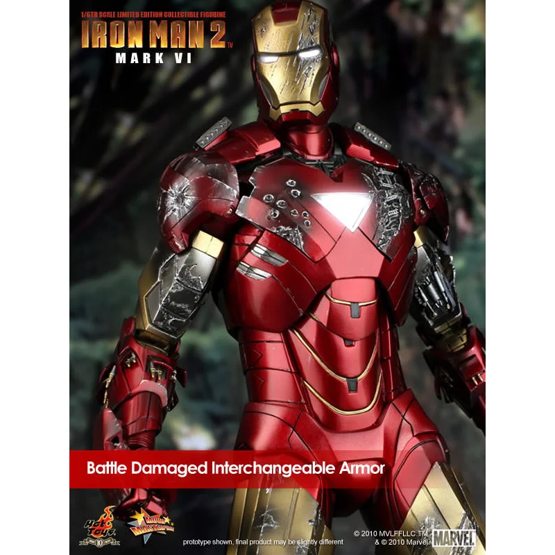Hot Toys MMS132 Iron Man 2 Collectible Action Figurine 1/6 Iron Man Mark VI 30cm (Neuf)