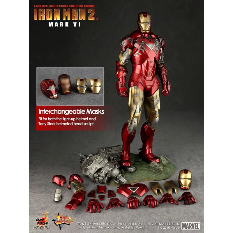 Hot Toys MMS132 Iron Man 2 Collectible Action Figurine 1/6 Iron Man Mark VI 30cm (Neuf)