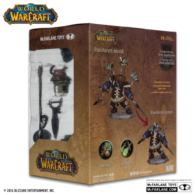 World of Warcraft Set of 2 Figures 1/12 Dwarf Hunter (Blue) &amp; Pandaren (Red) PLATINUM II 15cm