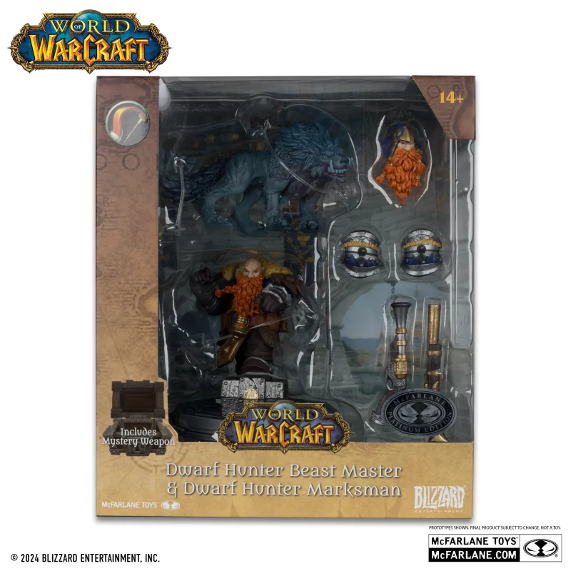 World of Warcraft Set of 2 Figures 1/12 Dwarf Hunter (Blue) &amp; Pandaren (Red) PLATINUM II 15cm