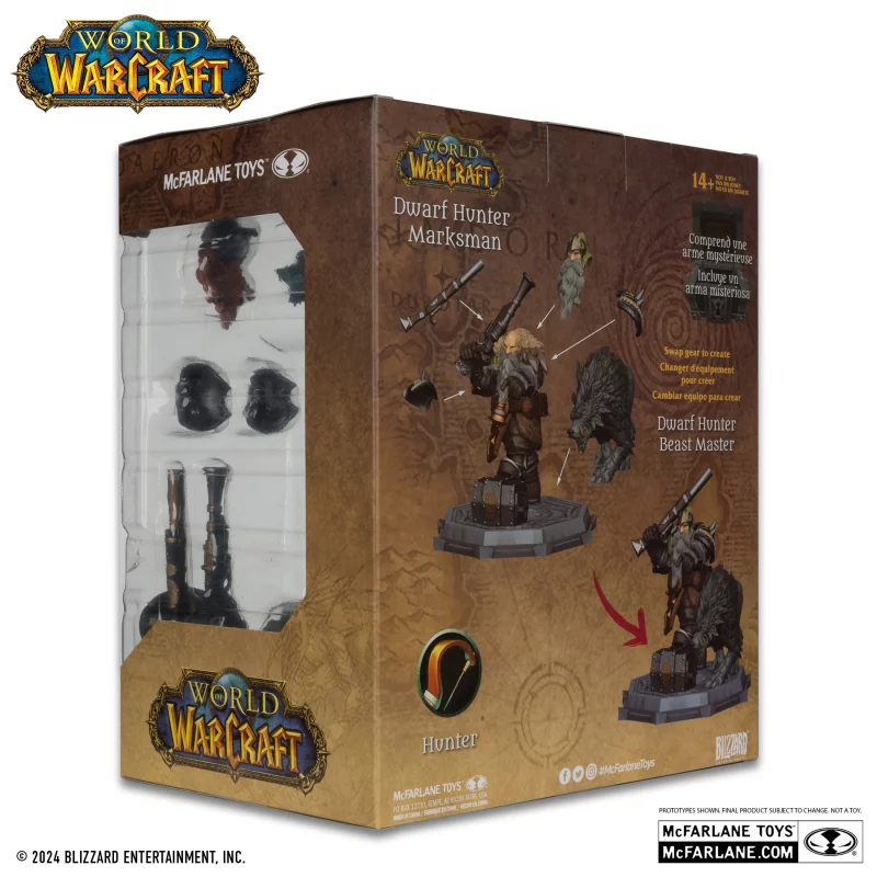 World of Warcraft Set of 2 Figures 1/12 Dwarf Hunter (Blue) &amp; Pandaren (Red) PLATINUM II 15cm
