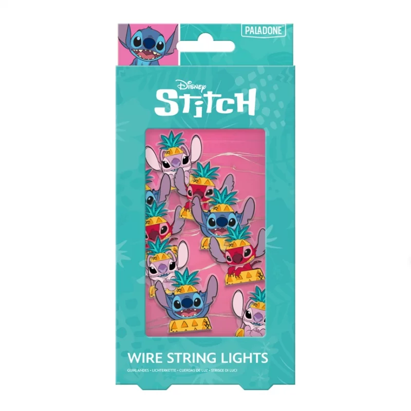Disney Lilo &amp; Stitch Guirlande Lumineuse 20 Personnages 2D Stitch &amp; Angel &amp; Leroy 17cm