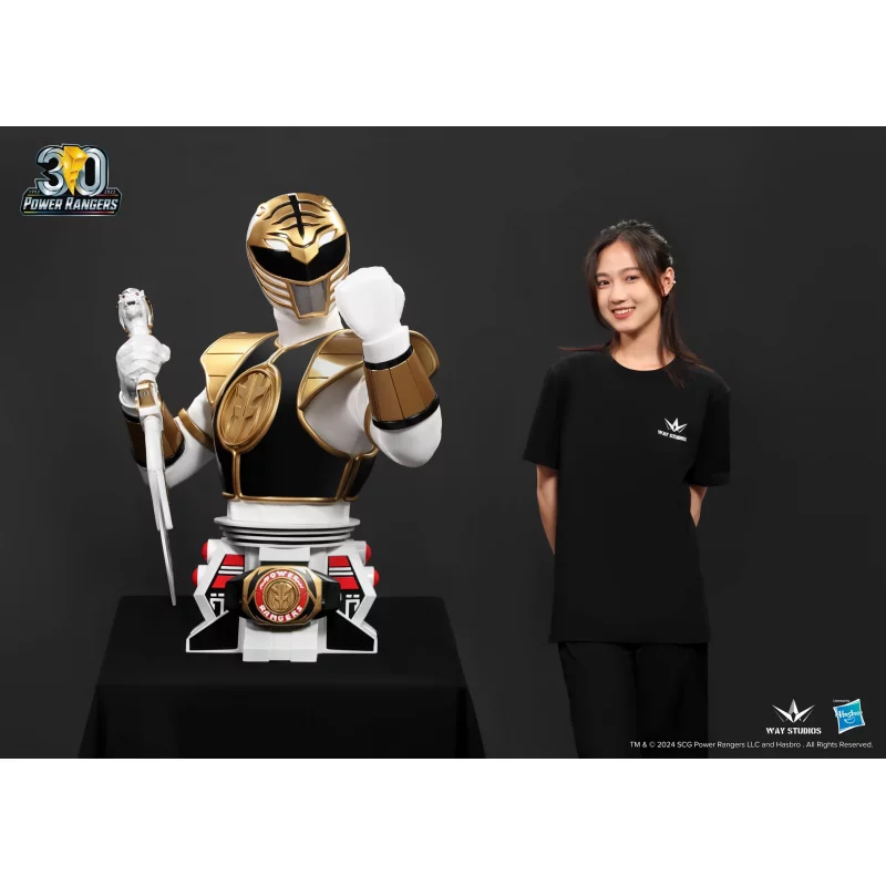 Power Rangers Bust 1/1 White Ranger Life Size WAY STUDIO 100cm