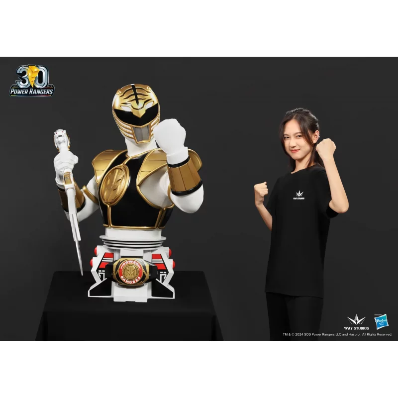 Power Rangers Bust 1/1 White Ranger Life Size WAY STUDIO 100cm