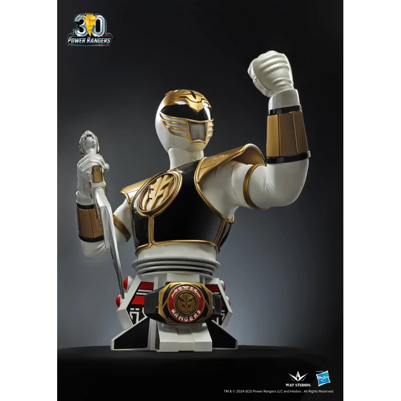 Power Rangers Bust 1/1 White Ranger Life Size WAY STUDIO 100cm