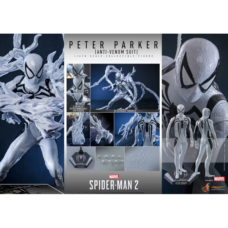 Hot Toys VGM69 Marvel&#039;s Spider-Man 2 Collectible Action Figurine 1/6 Peter Parker (Anti-Venom Suit) 30cm