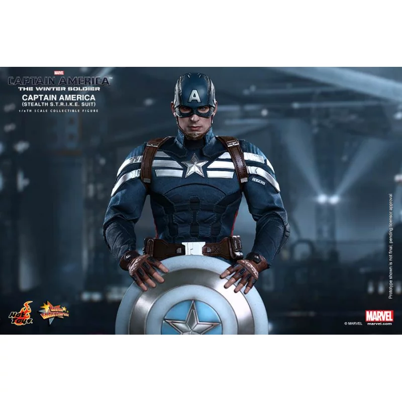 Hot Toys MMS242 Captain America Le Soldat de l&#039;Hiver Captain America (Stealth S.T.R.I.K.E. Suit) 31cm Figurine (Neuf)