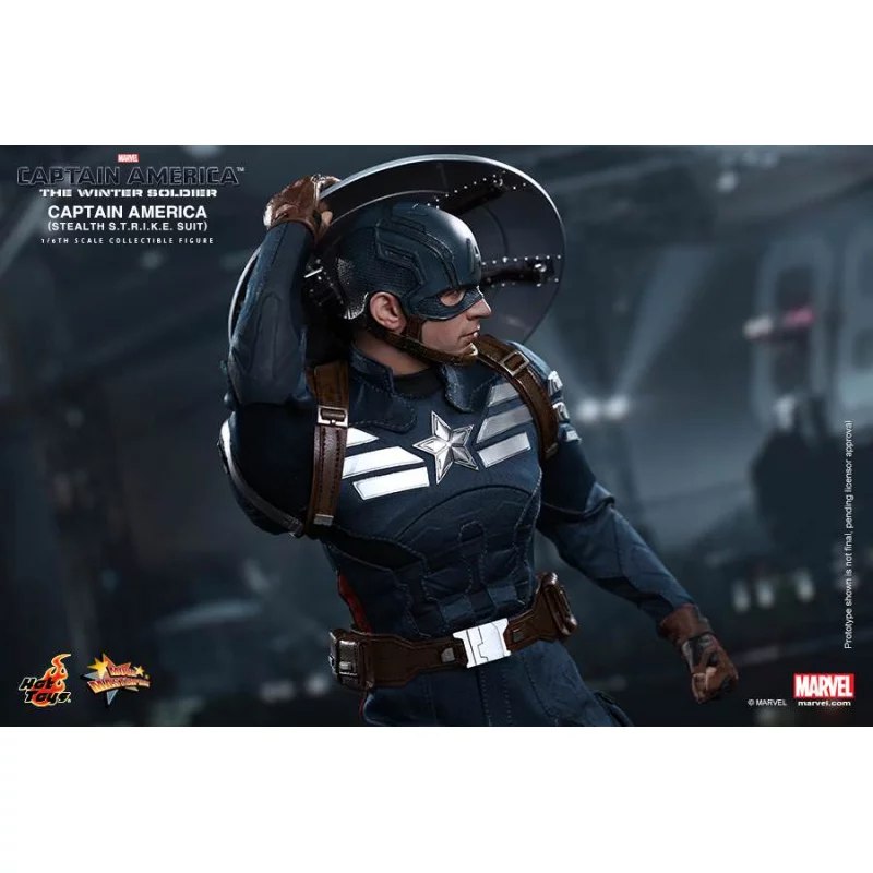 Hot Toys MMS242 Captain America Le Soldat de l&#039;Hiver Captain America (Stealth S.T.R.I.K.E. Suit) 31cm Figurine (Neuf)