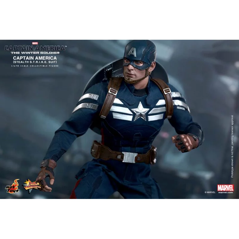 Hot Toys MMS242 Captain America Le Soldat de l&#039;Hiver Captain America (Stealth S.T.R.I.K.E. Suit) 31cm Figurine (Neuf)