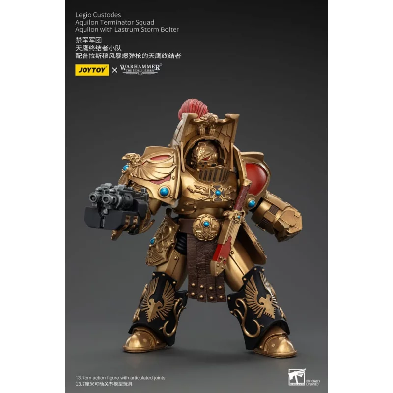Warhammer The Horus Heresy Action Figure 1/18 Legio Custodes Aquilon Terminator Squad Aquilon with Lastrum Storm Bolter 14cm