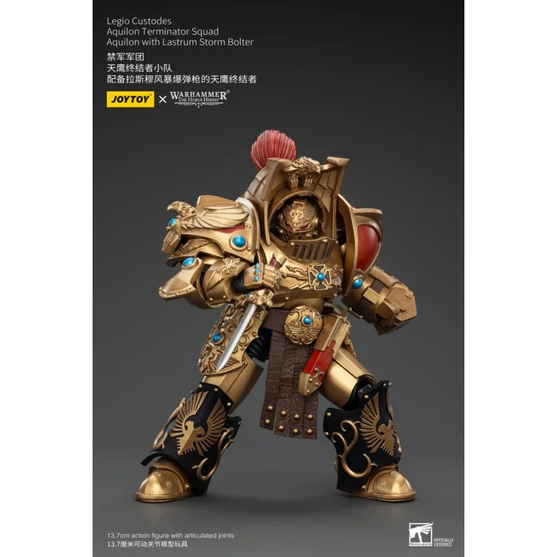 Warhammer The Horus Heresy Action Figure 1/18 Legio Custodes Aquilon Terminator Squad Aquilon with Lastrum Storm Bolter 14cm