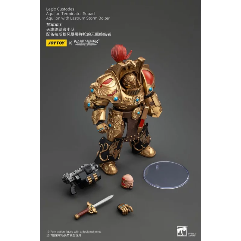 Warhammer The Horus Heresy Action Figure 1/18 Legio Custodes Aquilon Terminator Squad Aquilon with Lastrum Storm Bolter 14cm