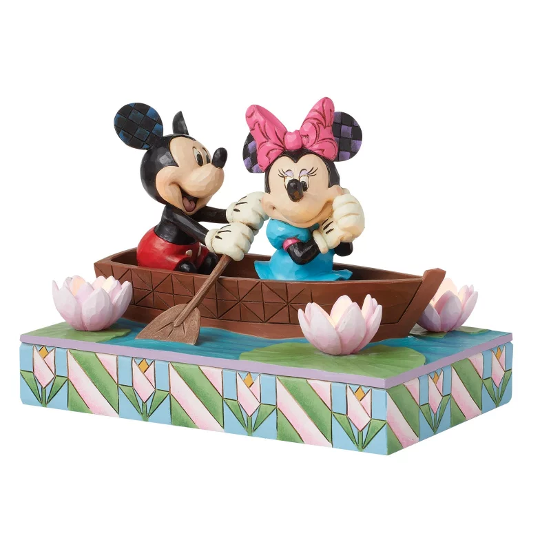 Disney Traditions Figure Mickey &amp; Minnie in a Rowboat Light 11cm