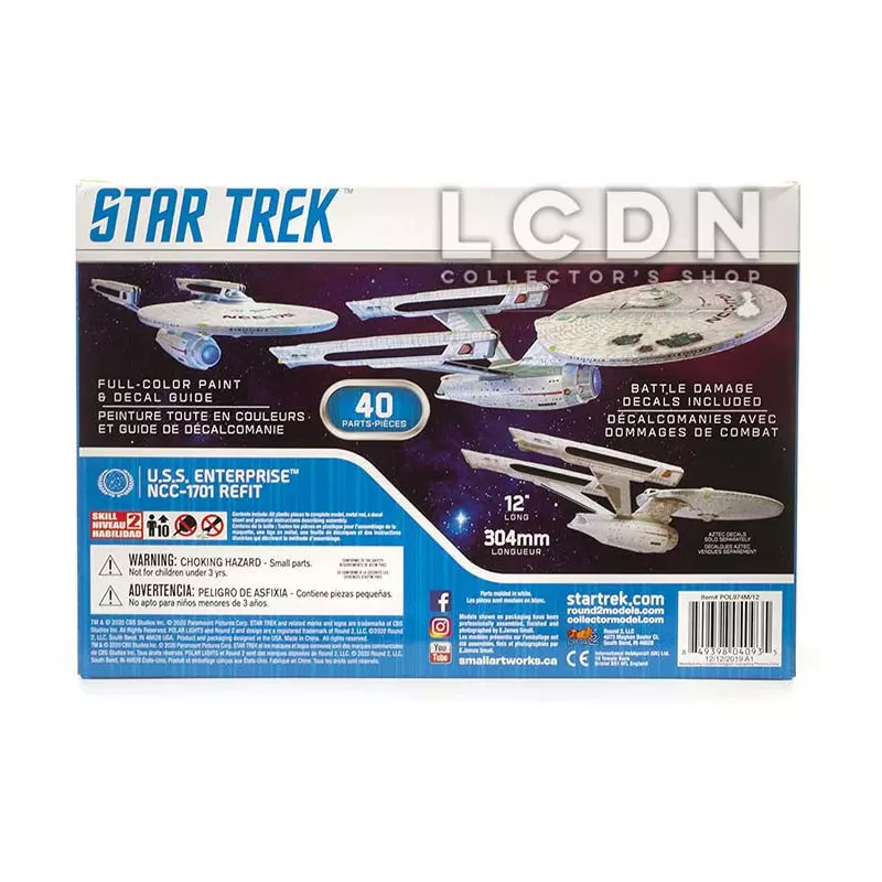 Star Trek USS Enterprise NCC-1701 Refit Maquette 1/1000 POL974 Polar Lights 18cm