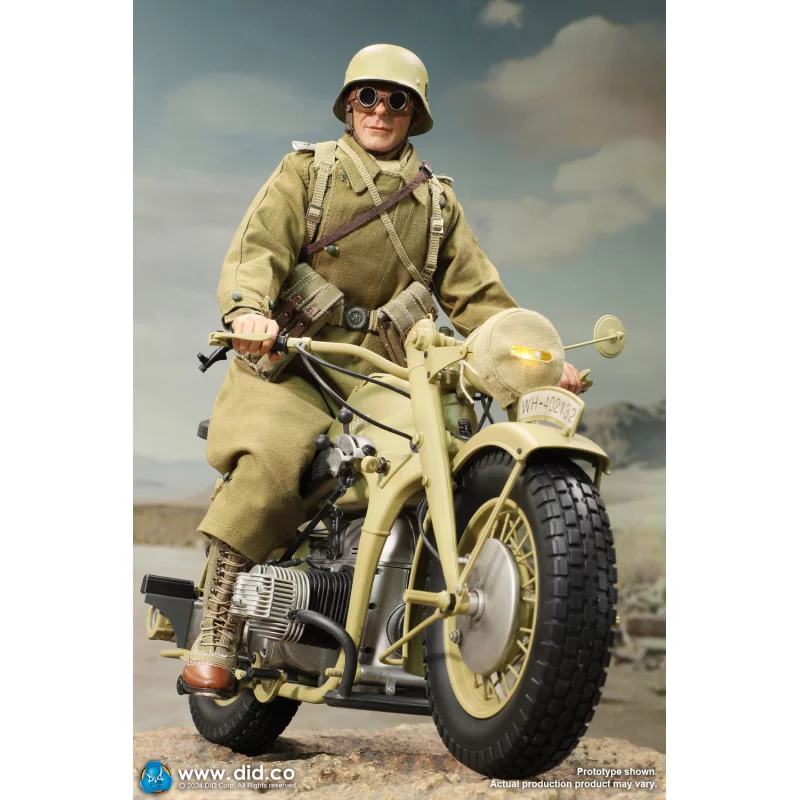 WWII German Zündapp KS 750 Motorcycle with Sidecar (Sand) Side-car DID E60075Y 1/6