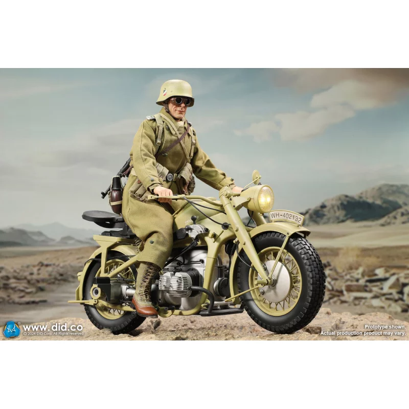 WWII German Zündapp KS 750 Motorcycle with Sidecar (Sand) Side-car DID E60075Y 1/6