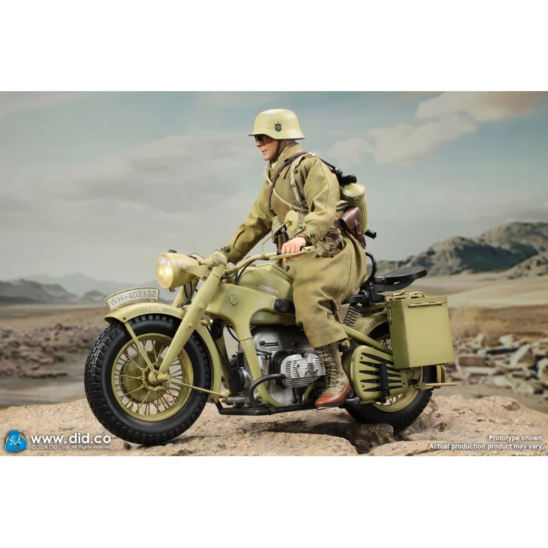 WWII German Zündapp KS 750 Motorcycle with Sidecar (Sand) Side-car DID E60075Y 1/6