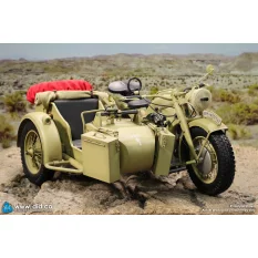 WWII German Zündapp KS 750 Motorcycle with Sidecar (Sand) Side-car DID E60075Y 1/6