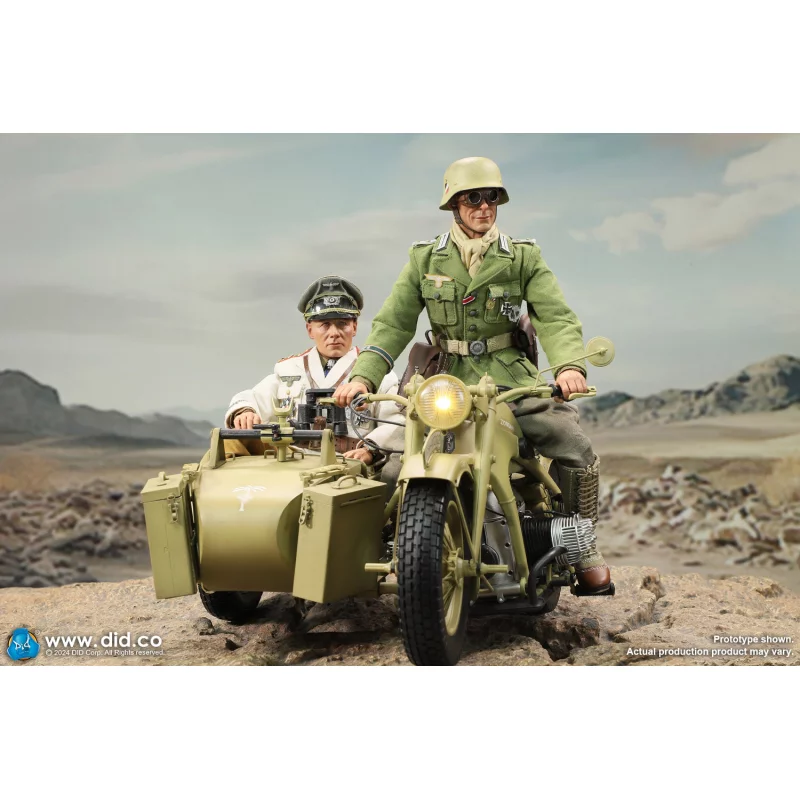 WWII German Zündapp KS 750 Motorcycle with Sidecar (Sand) Side-car DID E60075Y 1/6