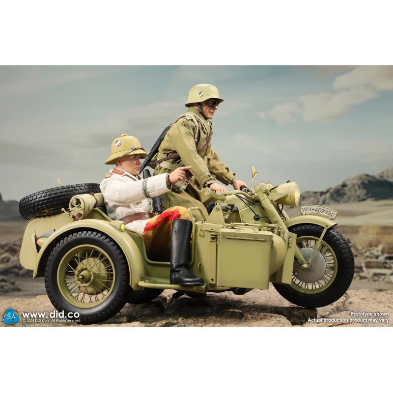 WWII German Zündapp KS 750 Motorcycle with Sidecar (Sand) Side-car DID E60075Y 1/6