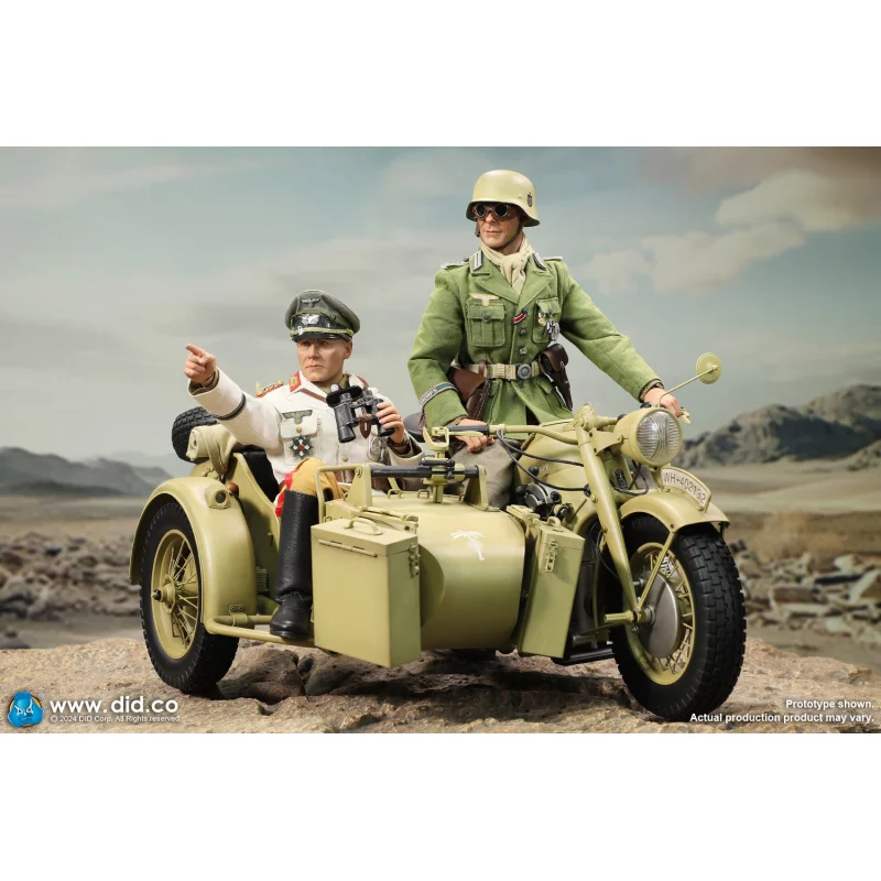 WWII German Zündapp KS 750 Motorcycle with Sidecar (Sand) Side-car DID E60075Y 1/6
