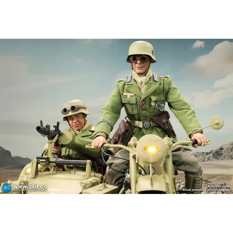 WWII German Zündapp KS 750 Motorcycle with Sidecar (Sand) Side-car DID E60075Y 1/6