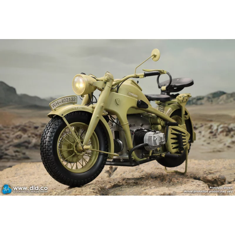WWII German Zündapp KS 750 Motorcycle with Sidecar (Sand) Side-car DID E60075Y 1/6