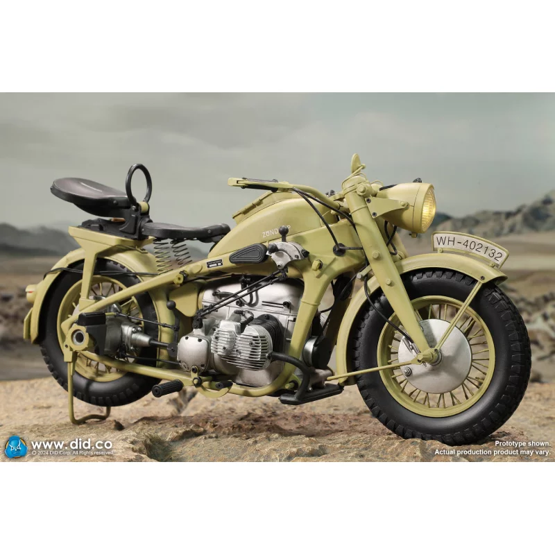 WWII German Zündapp KS 750 Motorcycle with Sidecar (Sand) Side-car DID E60075Y 1/6