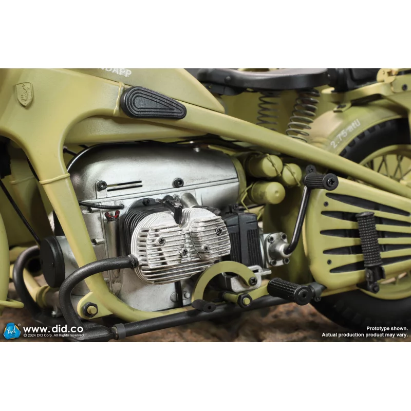 WWII German Zündapp KS 750 Motorcycle with Sidecar (Sand) Side-car DID E60075Y 1/6