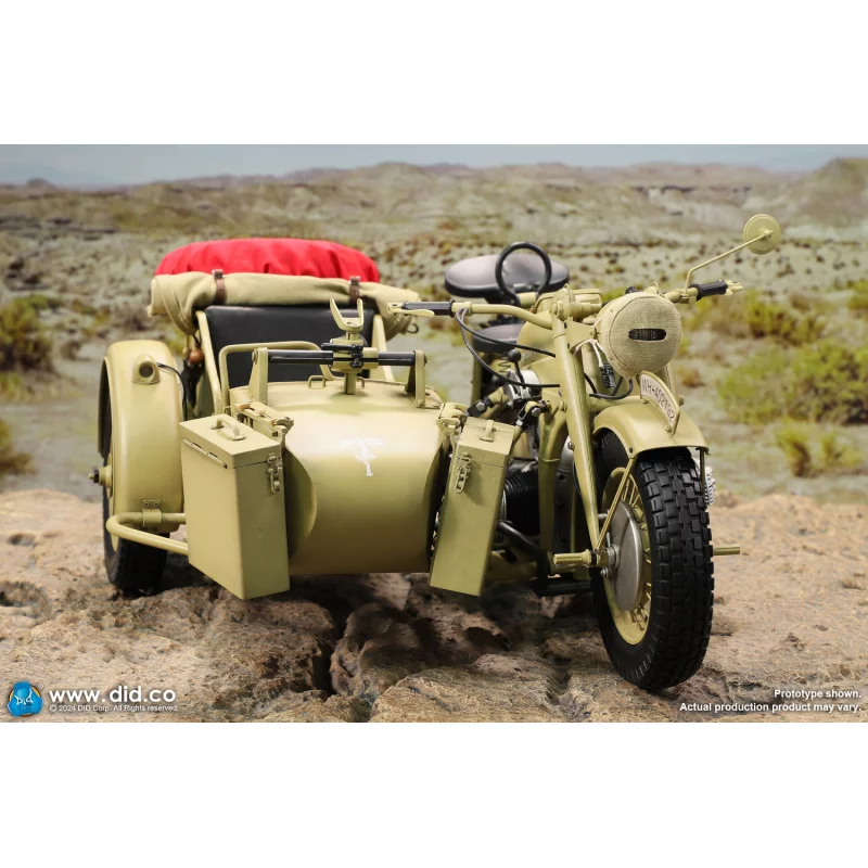 WWII German Zündapp KS 750 Motorcycle with Sidecar (Sand) Side-car DID E60075Y 1/6
