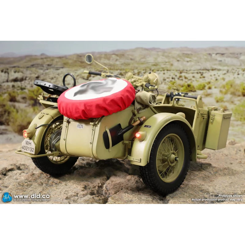 WWII German Zündapp KS 750 Motorcycle with Sidecar (Sand) Side-car DID E60075Y 1/6